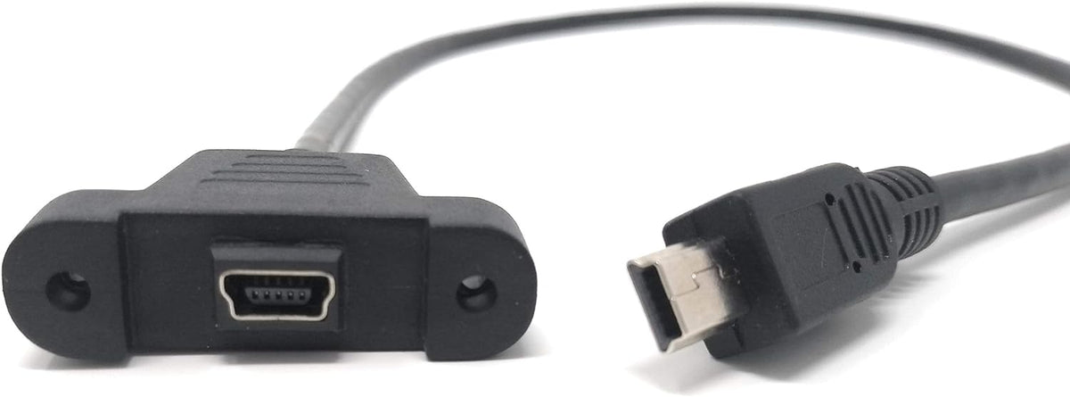 SYSTEM-S Mini USB Panel Mount Mini USB Stecker zu Mini USB Buchse mit Screw Nuts 50cm - DREIKS