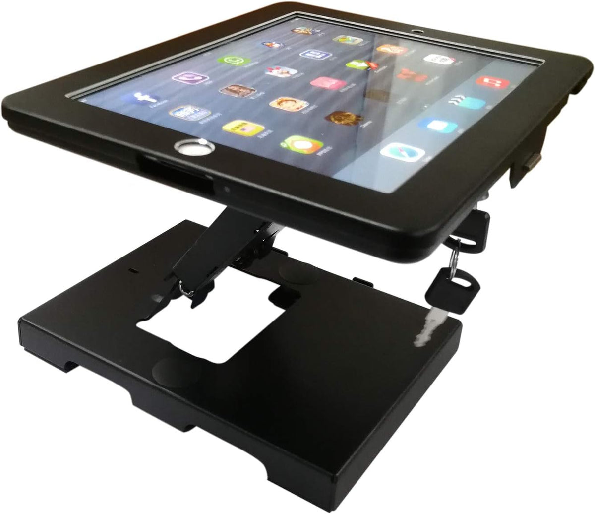 SYSTEM-S Abschließbare Tisch und Wand Tablet Halterung für iPad Air 1 2 iPad 5 6 Pro 9,7 Zoll A1673 A1674 A1675 A1822 A1823 A1893 A1954 A1474 A1475 A1566 A1567 - DREIKS