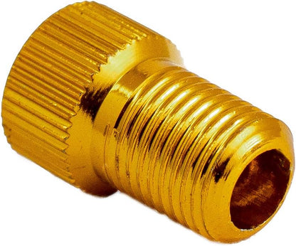 SYSTEM-S Ventil Adapter Ventiladapter Presta auf Schrader von Fahrradventil auf Autoventil Farbe Gold - DREIKS