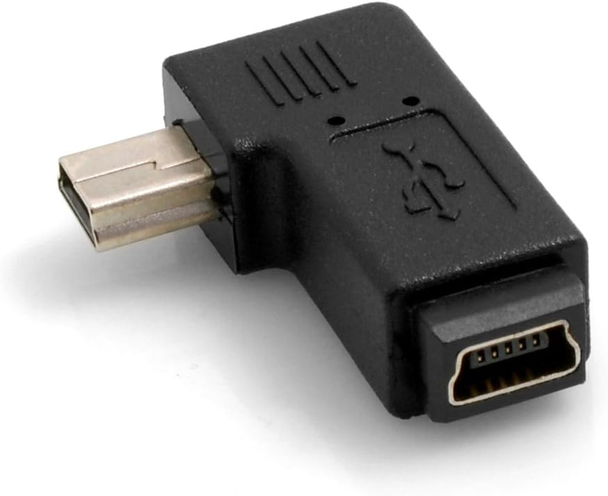 Mini USB (Female) auf Mini USB (Male) 90° Links gewinkelt Winkelstecker Adapter - DREIKS
