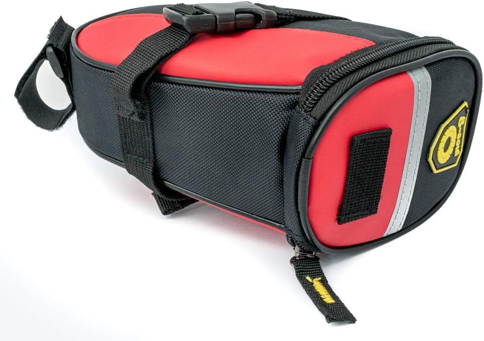 SYSTEM-S Fahrrad Sattel Tasche Halterung Befestigung wasserfest in Rot - DREIKS