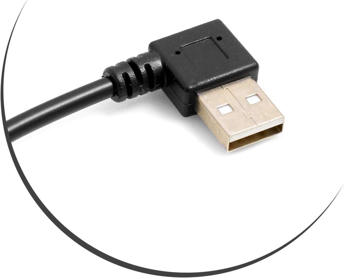 SYSTEM-S USB 2.0 Typ A rechts gewinkelt auf USB 2.0 Typ A links gewinkelt Ladekabel Datenkabel Verlängerungskabel 15 cm - DREIKS