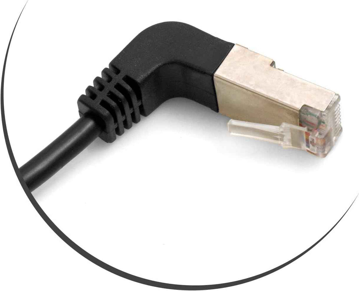 SYSTEM-S Ethernet Netzwerkabel RJ45 auf RJ45 Abwärtswinkel 8P8C FTP STP UTP Cat 5e 50cm - DREIKS