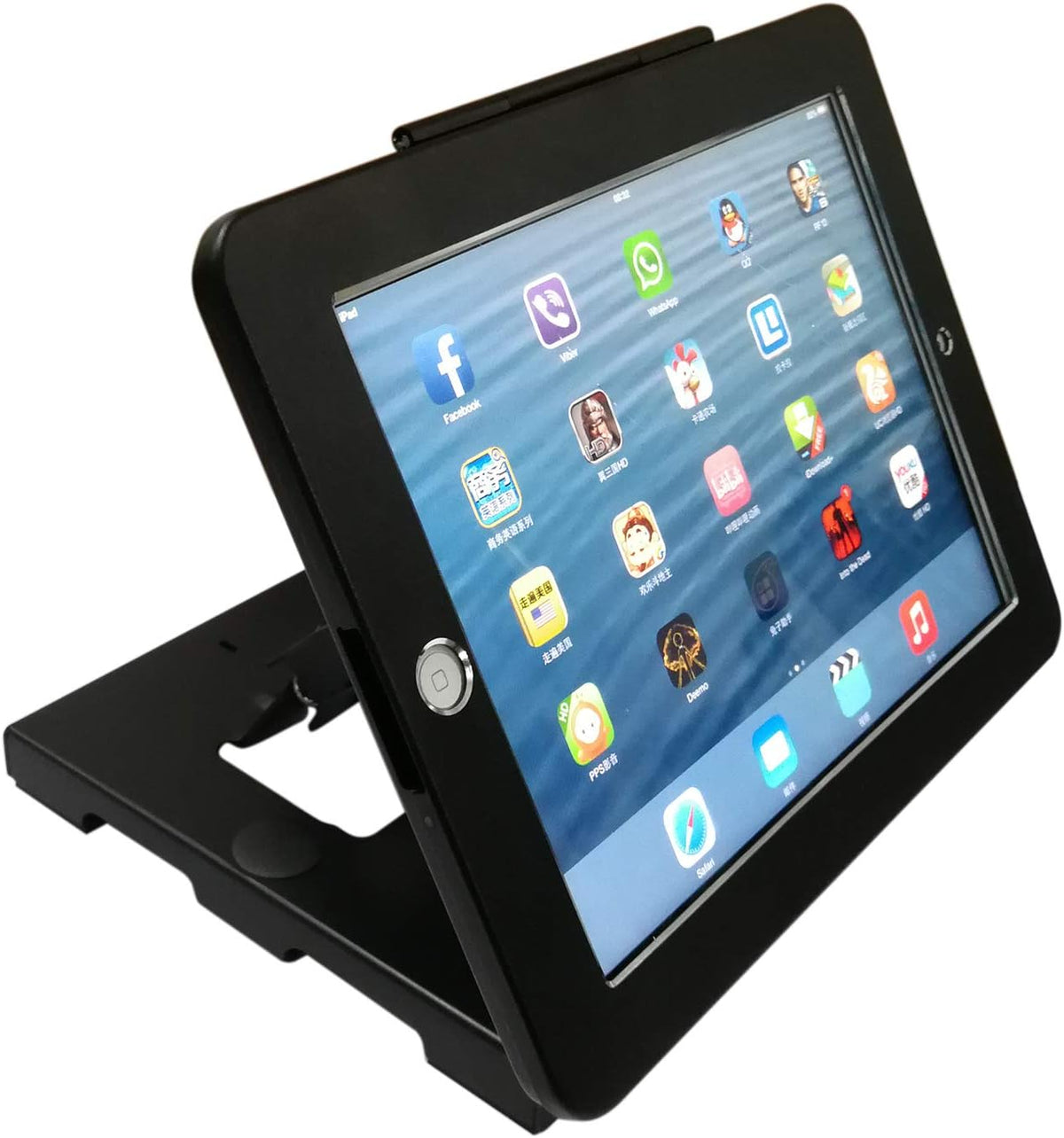 SYSTEM-S Abschließbare Tisch und Wand Tablet Halterung für iPad Air 1 2 iPad 5 6 Pro 9,7 Zoll A1673 A1674 A1675 A1822 A1823 A1893 A1954 A1474 A1475 A1566 A1567 - DREIKS