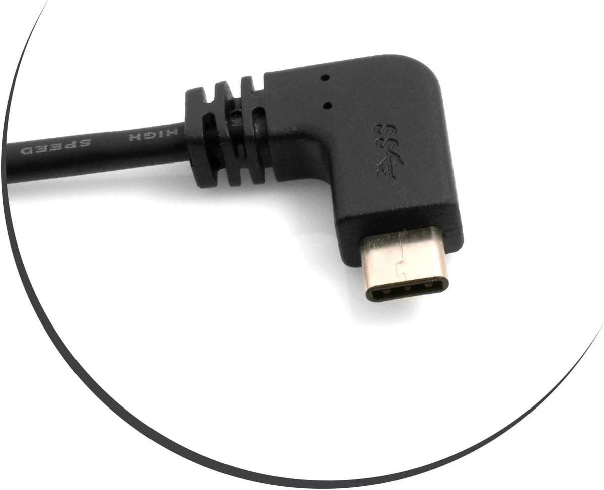 SYSTEM-S USB 3.1 Typ C Stecker 90° gewinkelt Winkel zu USB 3.0 Typ A Stecker Kabel Datenkabel Ladekabel 100 cm - DREIKS