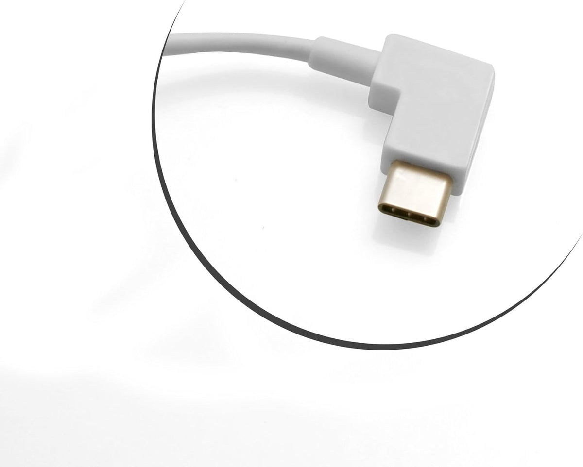 SYSTEM-S USB 3.1 Type C Stecker 90° gewinkelt zu USB A 2.0 Stecker Kabel Datenkabel Ladekabel 200cm in Weiß - DREIKS