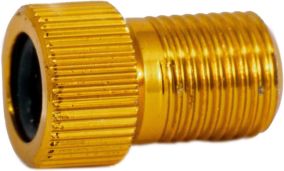 SYSTEM-S Ventil Adapter Ventiladapter Presta auf Schrader von Fahrradventil auf Autoventil Farbe Gold - DREIKS