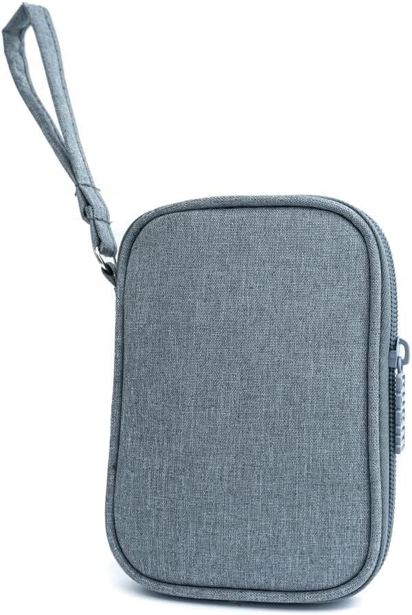 SYSTEM-S Schutztasche gepolstert Spritzwasser geschützt Tasche Case in Grau für Powerbank Kopfhörer - DREIKS