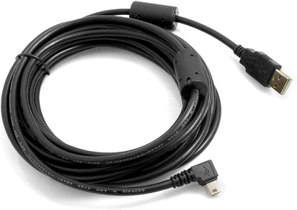 SYSTEM-S Mini USB cable angled plug left angled to USB Type A plug data and charging cable 5m 