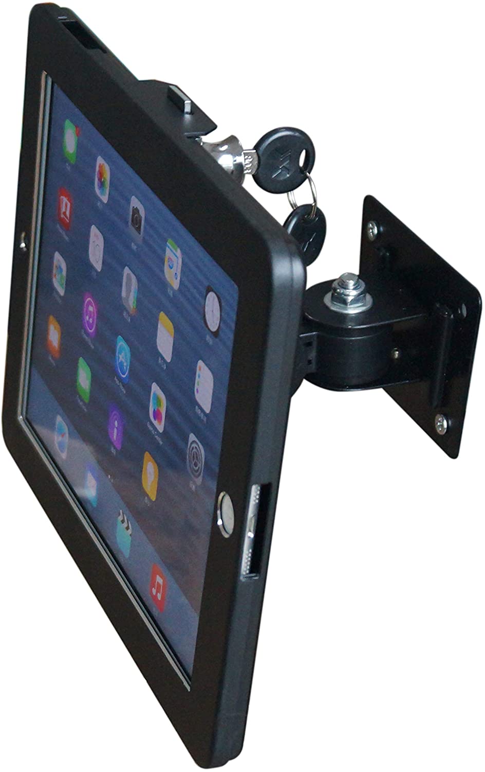 System-S Abschließbare Wandhalterung in Schwarz für iPad Pro 10.5" (2017) iPad Air 3 (2019) A2152 A2123 A2153 A2154 A1701 A1709 - DREIKS