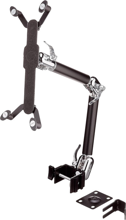 SYSTEM-S Universal Schwanenhals Tisch Halterung Halter 3-Gelenkiger Haltearm für Tablet Pc's eBook Reader in Schwarz - DREIKS