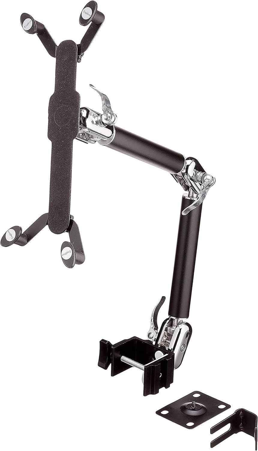 System-S Universal Schwanenhals Tisch Halterung Halter 2-Gelenkiger Haltearm für Tablet Pc's eBook Reader in Schwarz - DREIKS