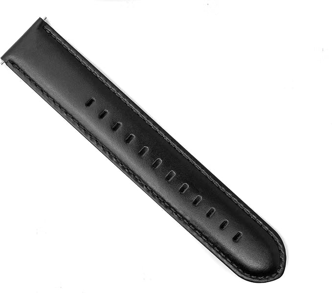 SYSTEM-S flexible leather strap 20mm for Samsung Galaxy Watch 4 Smartwatch Black