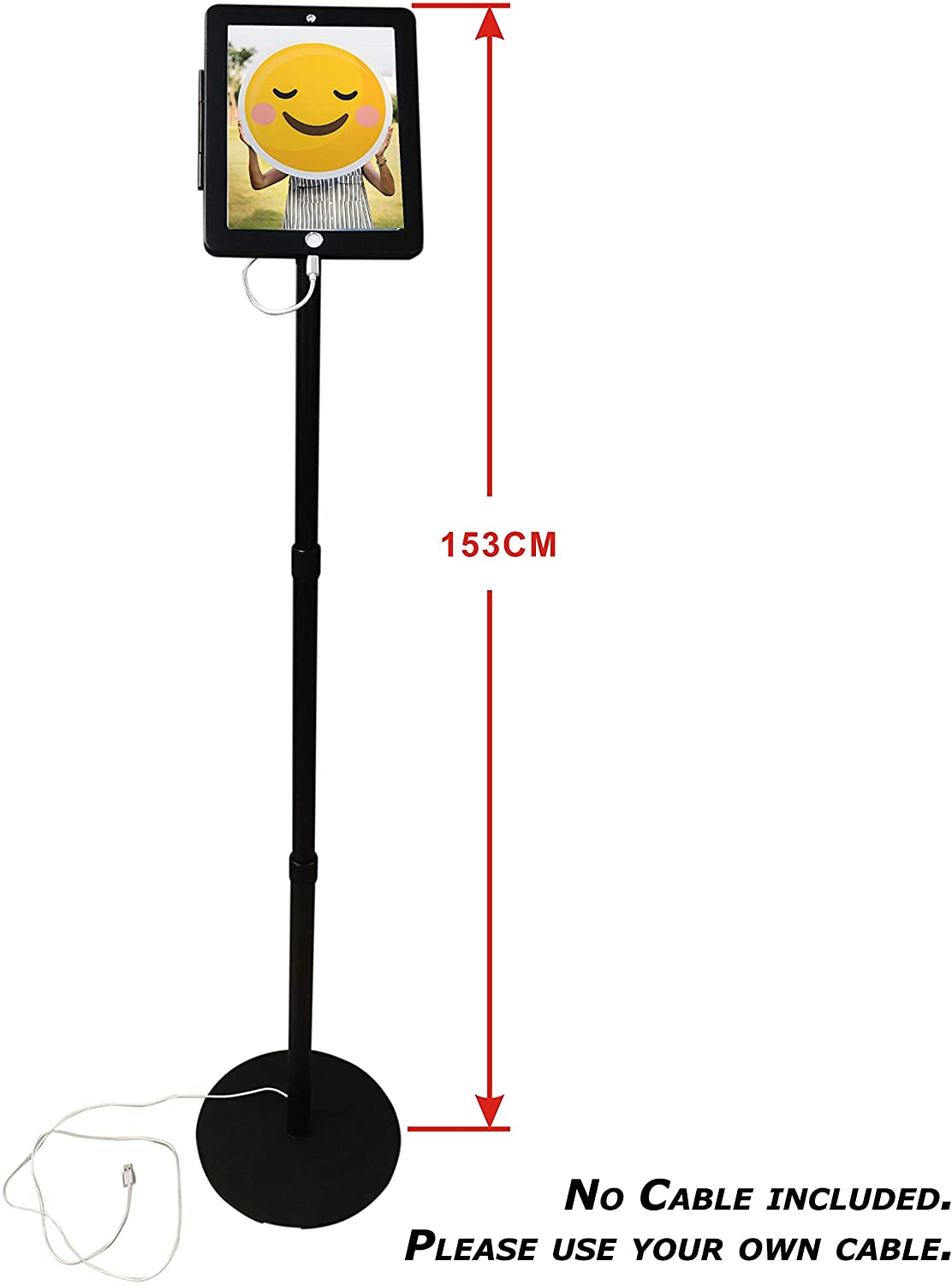 Boden Ständer 1,5 m 360° Halterung abschließbar für iPad Pro 12.9 (2015, 2017) A1670 A1671 A1584 A1652 | System-S
