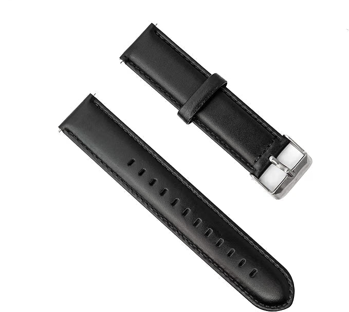 SYSTEM-S flexible leather strap 20mm for Samsung Galaxy Watch 4 Smartwatch Black