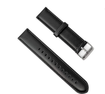 SYSTEM-S flexible leather strap 20mm for Samsung Galaxy Watch 4 Smartwatch Black
