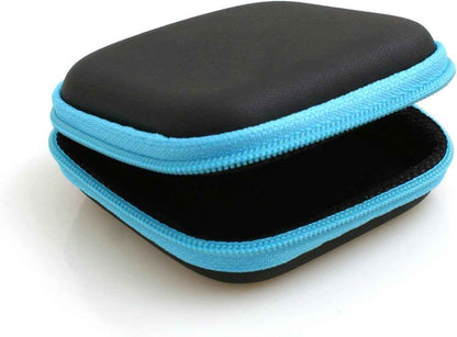 System-S stoßsicheres Kabelschutz Reißverschluss Etui Tasche Box Hülle für Kopfhörer in schwarz-blau - DREIKS