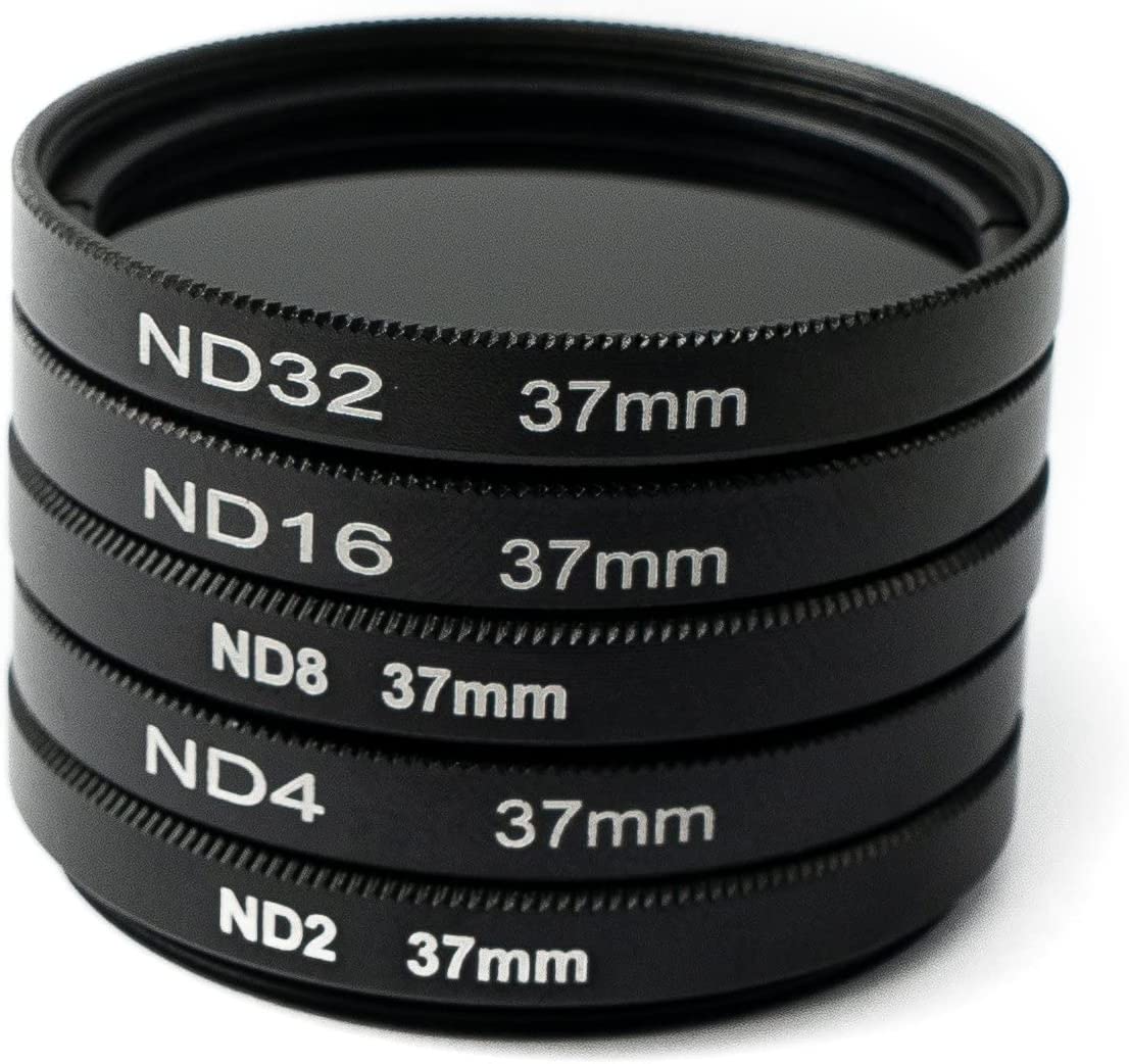 SYSTEM-S ND Filter Set 37 mm Neutral Density with Case and Bag for iPhone 14 Pro Max