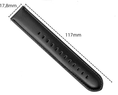 SYSTEM-S flexible leather strap 20mm for Samsung Galaxy Watch 4 Smartwatch Black