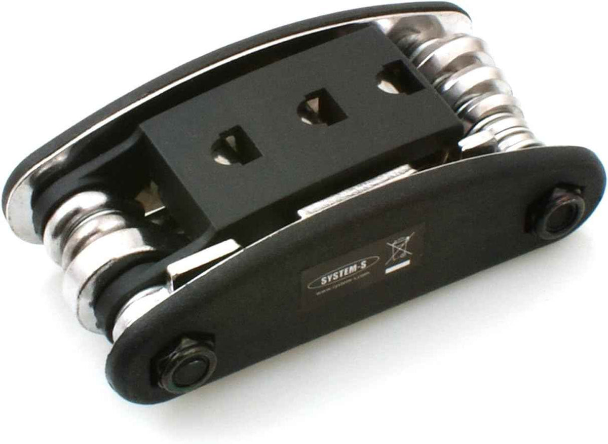 System-S 15 in 1 Multitool Reparaturset Werkzeug Kit Sechskant-schlüssel Stiftschlüssel Sechskantschlüssel Speichenschlüssel Kreuz- und Schlitzschraubenzieher - DREIKS