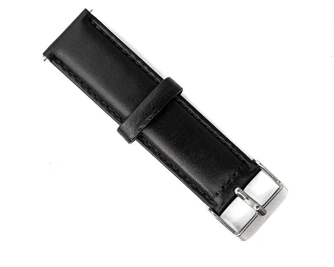 SYSTEM-S flexible leather strap 20mm for Samsung Galaxy Watch 4 Smartwatch Black