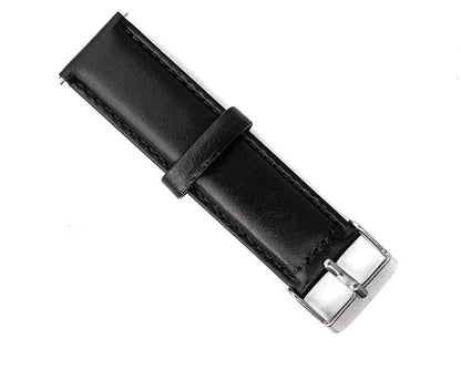 SYSTEM-S flexible leather strap 20mm for Samsung Galaxy Watch 4 Smartwatch Black