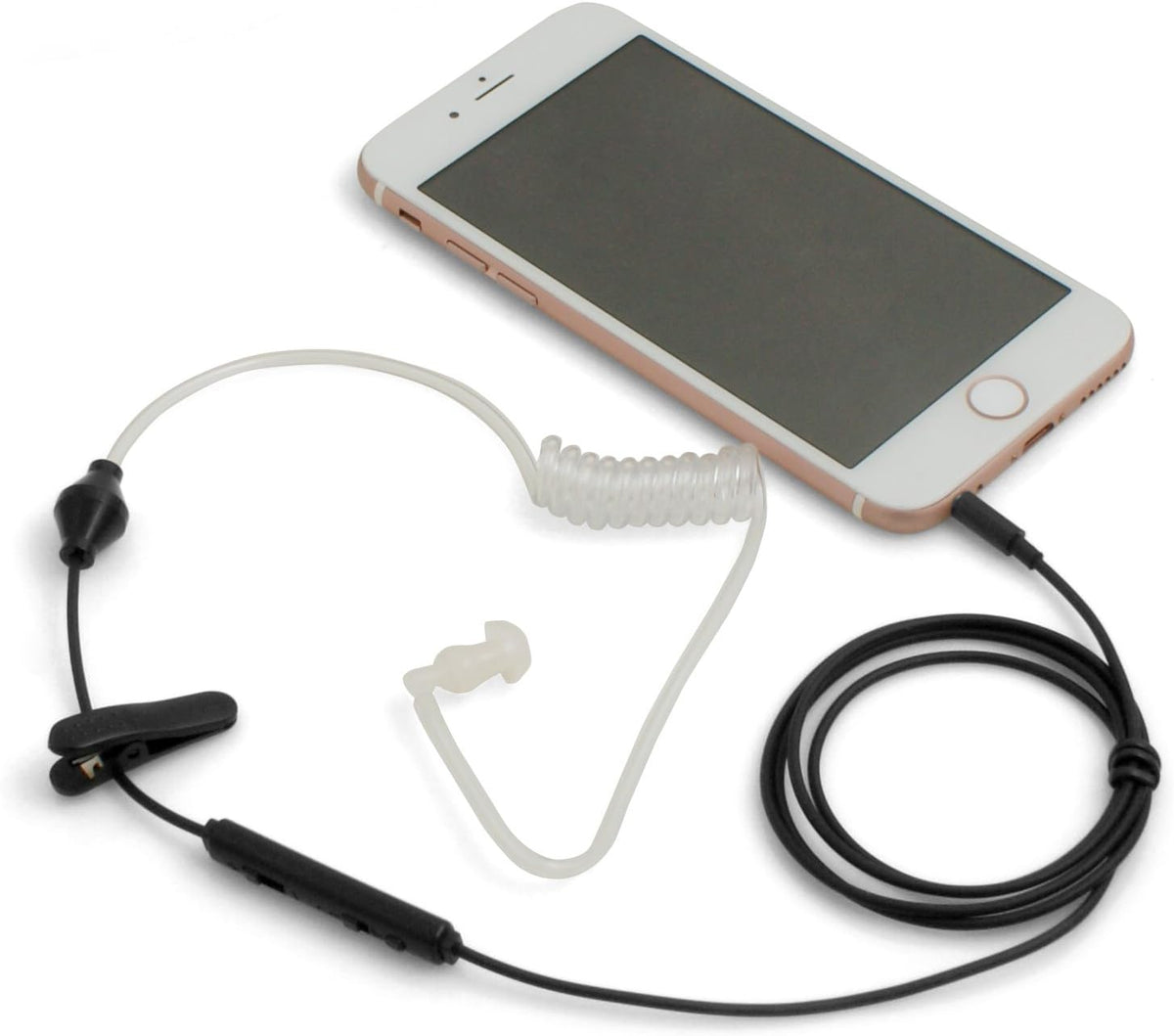 SYSTEM-S One-ear anti-radiation headset headphones with sound tube smartphone mobile phone tablet PC black