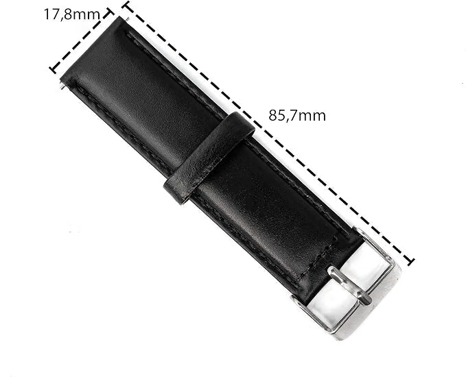 SYSTEM-S flexible leather strap 20mm for Samsung Galaxy Watch 4 Smartwatch Black