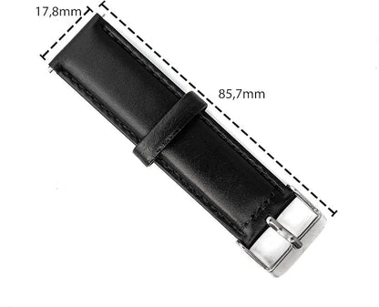 SYSTEM-S flexible leather strap 20mm for Samsung Galaxy Watch 4 Smartwatch Black