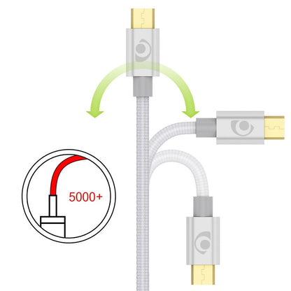 NALIA 2m Micro USB Kabel, Stabiles Nylon umflochtenes Sync Handy High Speed Ladekabel/ Datenkabel kompatibel mit z.B. Android Smartphones, Samsung, Huawei, HTC, LG, Sony, Nokia  etc. - Silber