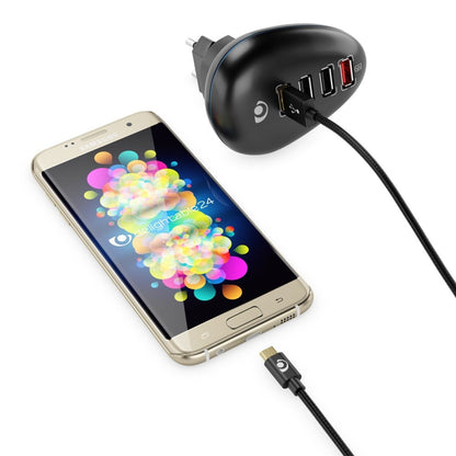 NALIA 3m Micro USB Kabel, Stabiles Nylon umflochtenes Sync Handy High Speed Ladekabel/ Datenkabel für Android Smartphones (kompatibel mit Samsung, Huawei, HTC, LG, Sony, Nokia etc.) - Schwarz