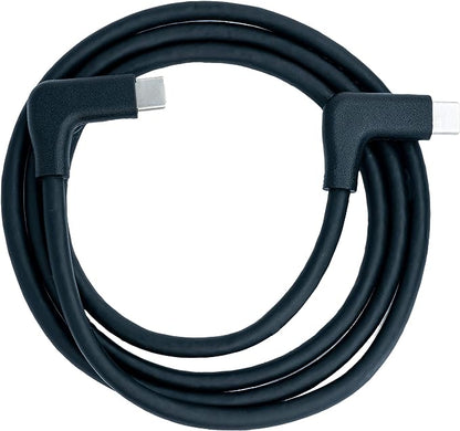 SYSTEM-S USB 3.1 Gen 2 Kabel 100 cm Typ C Stecker zu Stecker 2x Winkel in Schwarz - DREIKS