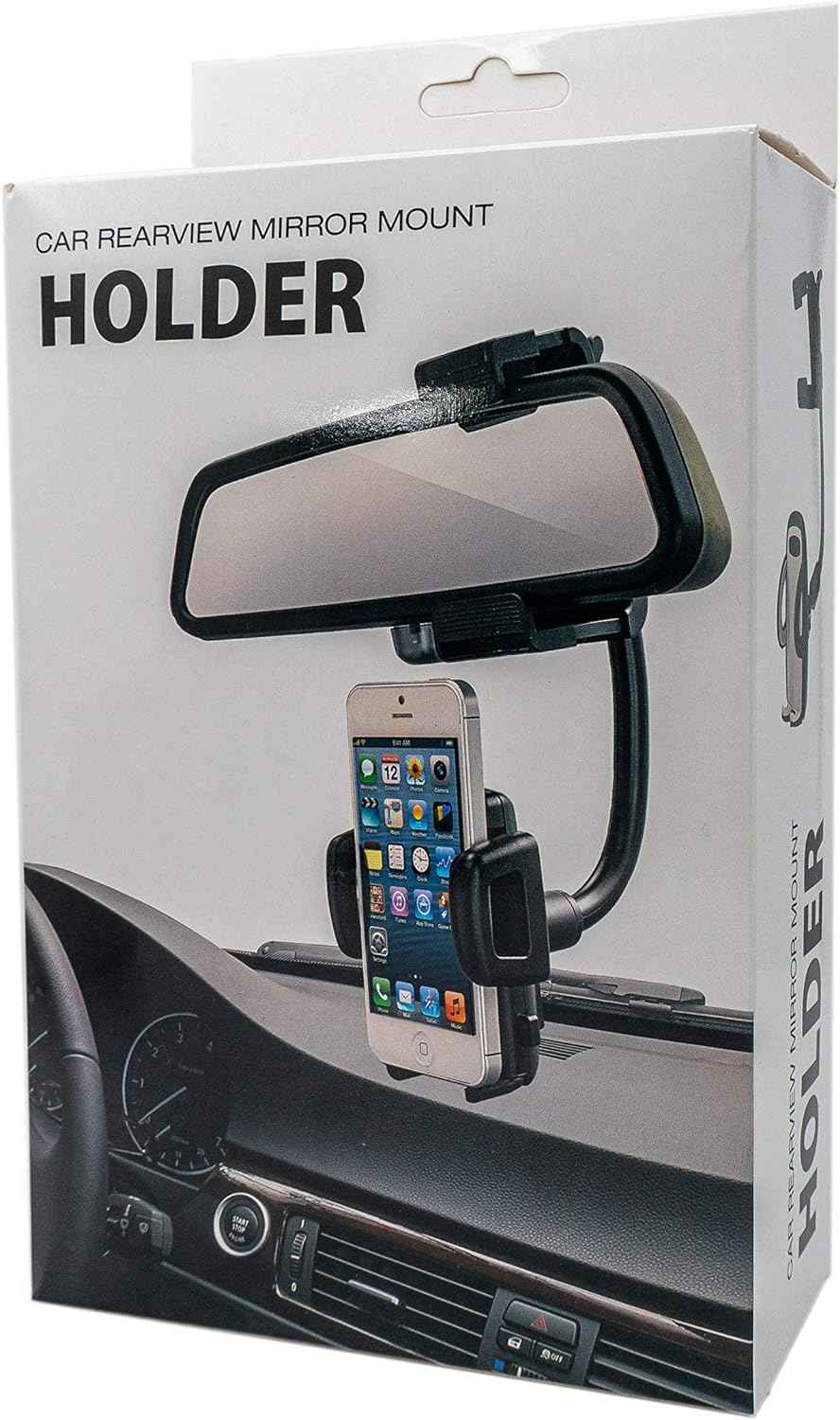 System-S KFZ Auto Rückspiegel Halterung Halter Haltearm für GPS Handy Smartphone und andere Geräte - DREIKS