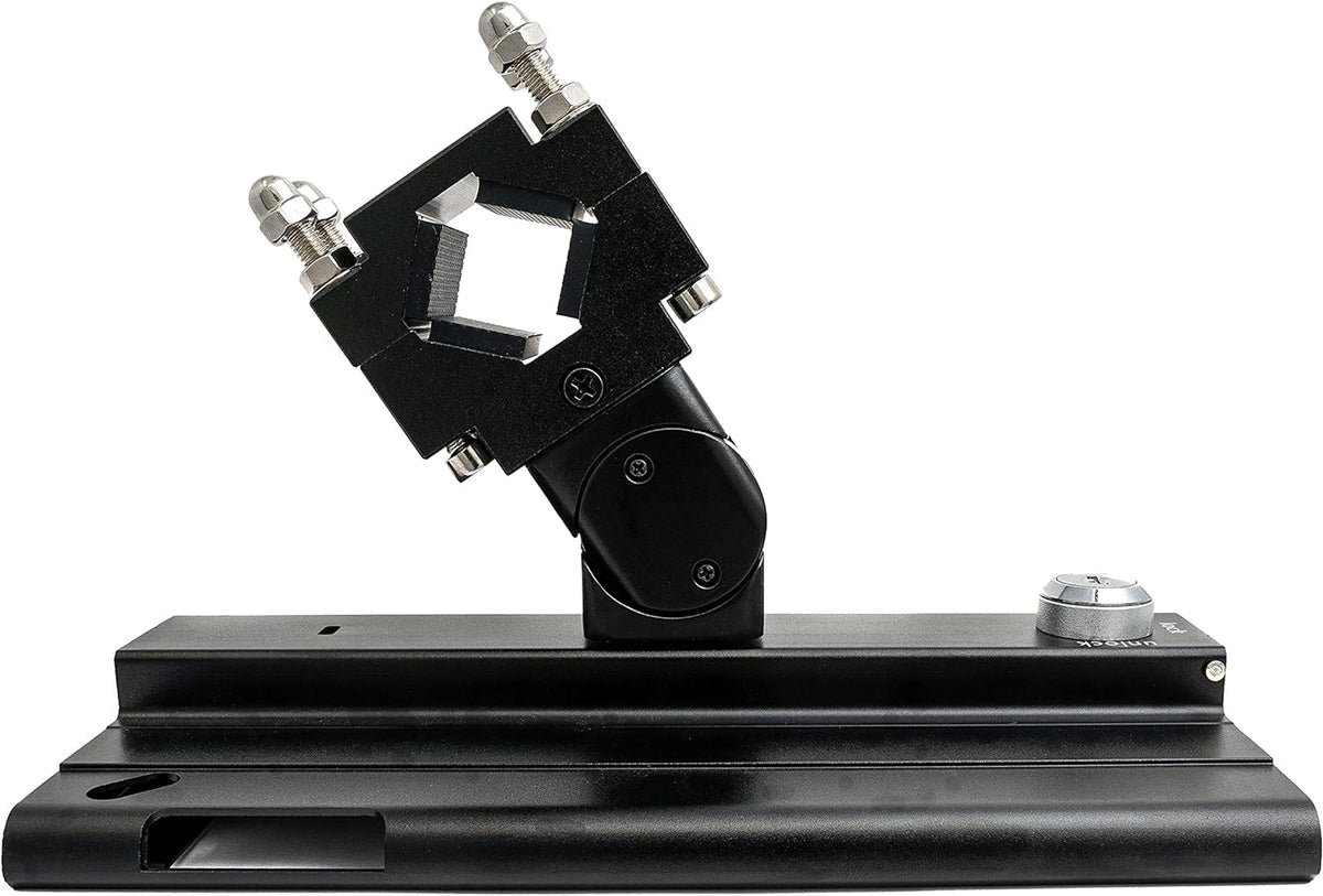 SYSTEM-S rod holder with lock fastening made of metal in black for iPad Mini