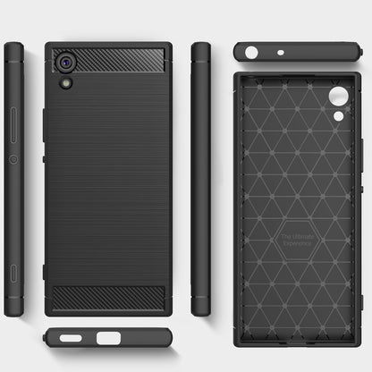 NALIA Silikonhülle für Sony Xperia XA1 – Rutschfest & Matt – VORTEX (Gebürstete Optik & Carbon Design) – Marke aus Berlin