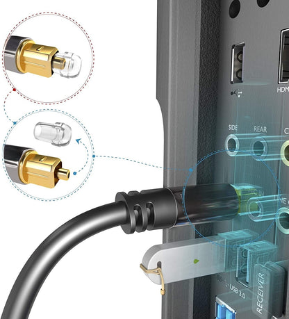 Toslink Cable Optical Digital Audio Cable LWL SPDIF Gold Plated