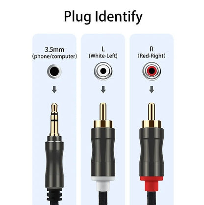 AUX 3.5mm Male to RCA Male Cable Audio RCA Gold Plated