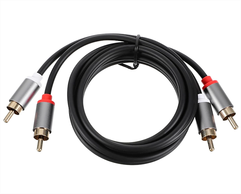 Premium Cinch Kabel Audio AUX 2 Stecker RCA Stereo HiFi Vergoldet Nylon oder TPE - DREIKS
