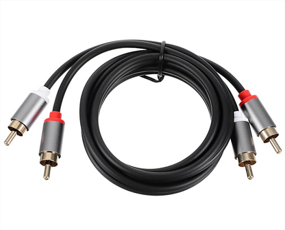 Premium Cinch Kabel Audio AUX 2 Stecker RCA Stereo HiFi Vergoldet Nylon oder TPE - DREIKS