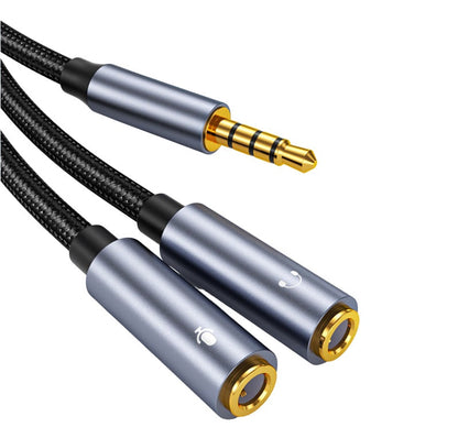 AUX 3.5mm 1/2 Audio Adapter 3.5mm Male to 2x 3.5mm Female Audio Microphone Cable