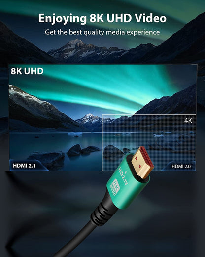 HDMI-Kabel 8K 2.1 UHD 48 Gbit/s eARC 8K@60Hz 4K@120Hz vergoldet