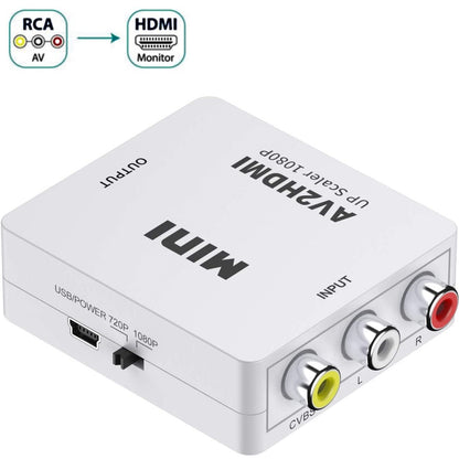 AV RCA Buchse auf HDMI Buchse Adapter Konverter Full HD 1080P Audio Video CVBS zu HDMI