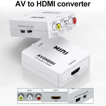 AV RCA Buchse auf HDMI Buchse Adapter Konverter Full HD 1080P Audio Video CVBS zu HDMI