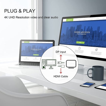 DP-Stecker auf HDMI-Stecker-Kabelkonverter DisplayPort auf HDMI 4Kx2K Thunderbolt 3D vergoldet