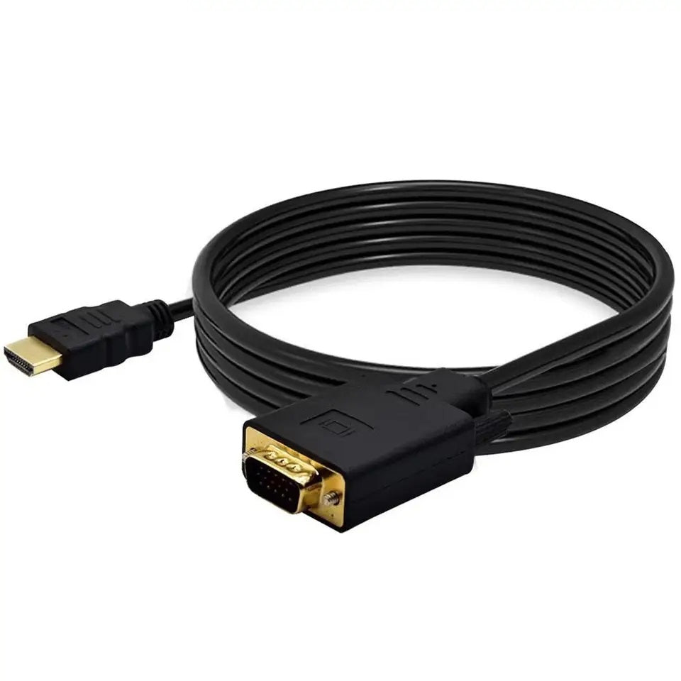 HDMI Male to VGA Male Cable Converter D-Sub 15-Pin Full HD 1080p 1.8m Gold Plated