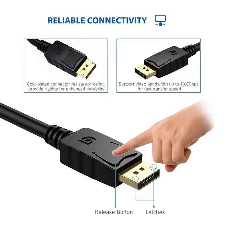 DP zu VGA Adapter DisplayPort Stecker auf VGA Buchse Konverter PC Mac Vergoldet - DREIKS