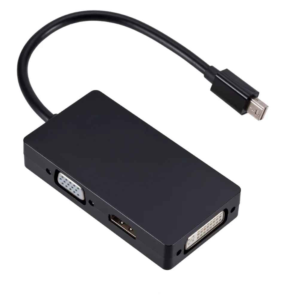 Mini DisplayPort auf HDMI DVI VGA Adapter Mini DP Konverter 3in1 1080p Schwarz oder Weiß - DREIKS