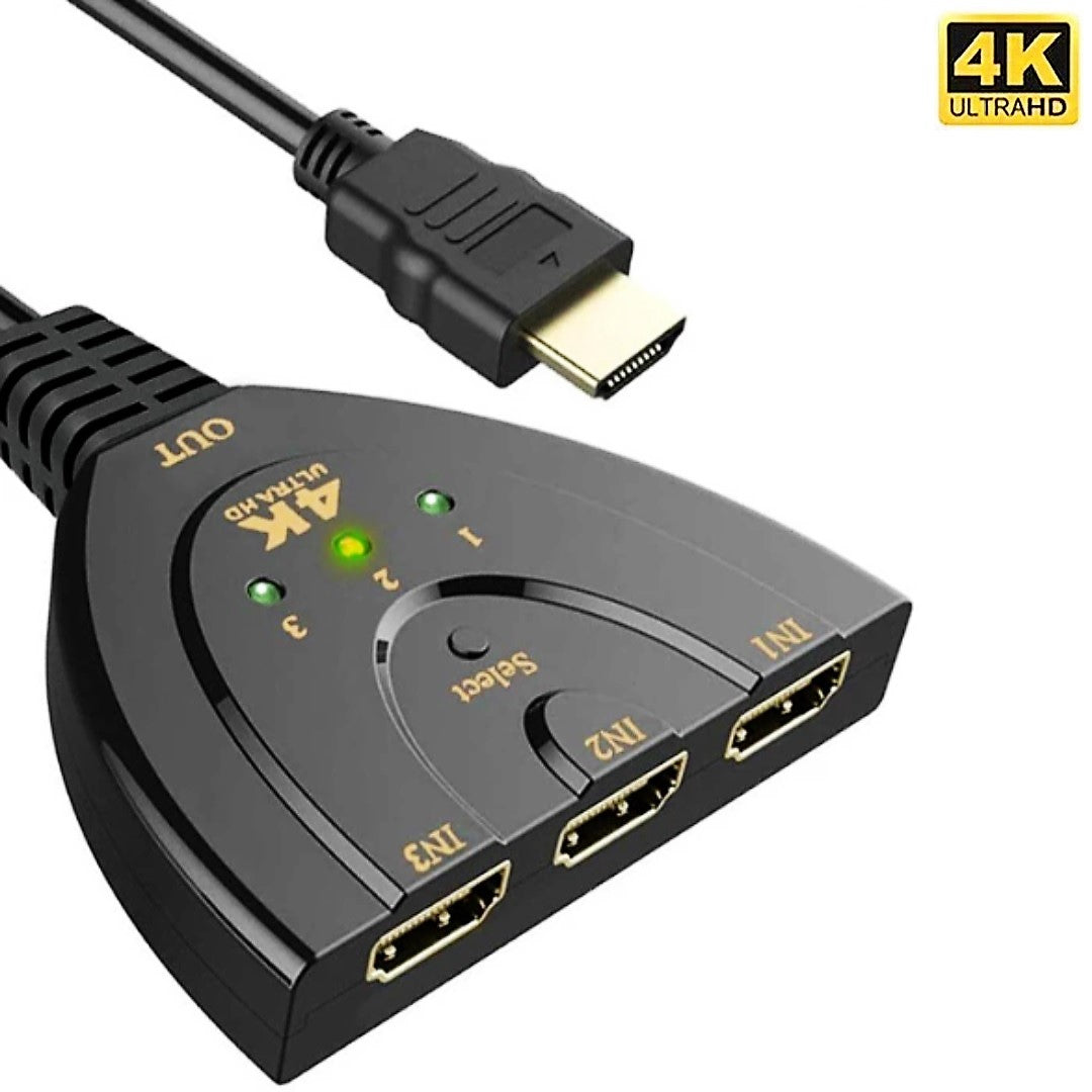 3-in-1-out HDMI Switch Full HD 1080p or Ultra HD 4K