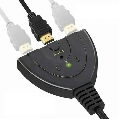 3-in-1-out HDMI Switch Adapter Umschalter 3in1 Ultra HD 4K oder Full HD 1080p - DREIKS