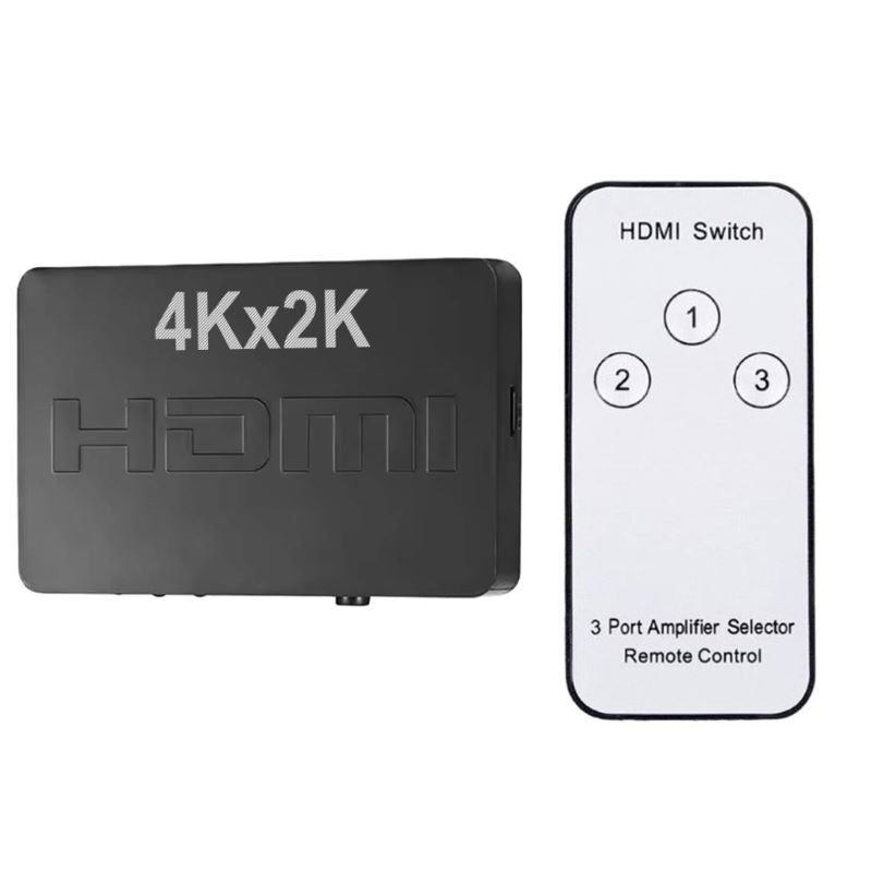 3-in-1-out HDMI Switch Full HD 1080p or Ultra HD 4K with remote